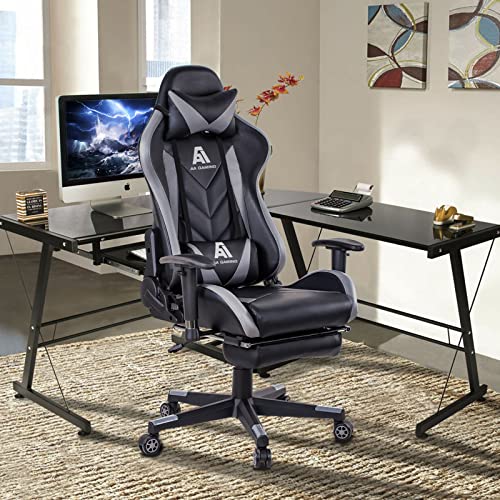 AA Products Gaming Chair High Back Ergonomic Computer Racing Chair Adjustable Office Chair with Footrest, Lumbar Support S...