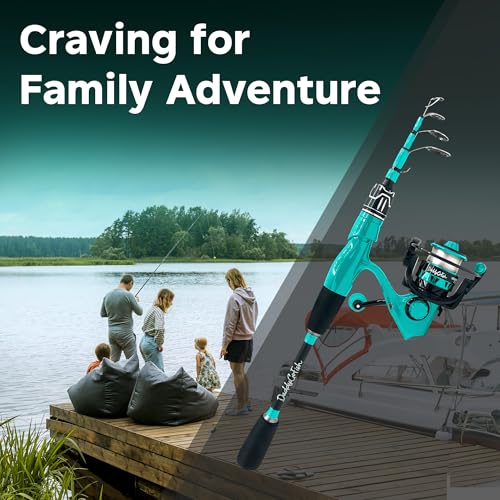 DaddyGoFish Spinning Fishing Rod and Reel Combo Set with Tackle Box | Kids Fishing Pole | Carbon Fiber Telescopic Fishing ...