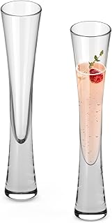 NUTRIUPS Champagne Flutes 5oz, Hand Blown Champagne Glasses, Set of 2 Clear Crystal Glass Prosecco Glasses for Wedding Ann...