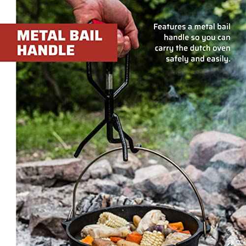 Camp Chef SDO10 10" Double Black Seasoned Cast Iron Dutch Oven with Lid