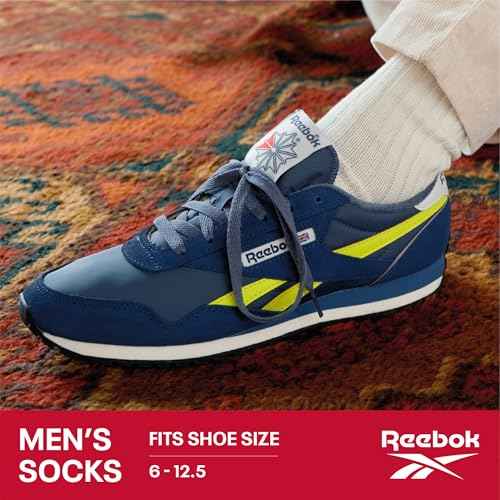 Reebok Mens Quarter Socks - 12 Pack Performance Stretch Moisture Wicking Athletic Running Ankle Socks for Men