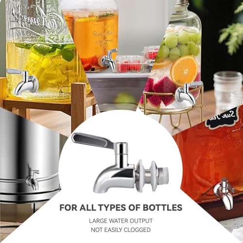 TMOK 2 PCS Beverage Replacement Spigots Beverage Dispenser Spigot Replacement Stainless Steel Spigot for Glass Jar & Drink...