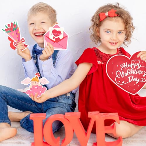 JXYCBZYing Hot Pink Valentine's Day Photo Booth Props - Pack of 24 | Happy Lovers Selfie Photo Booth Props for Valentines ...