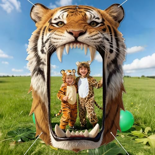 Tiger Party Decorations Realistic Tiger Door Banner Tigers Theme Door Hanging Background Jungle Animal Photo Booth Prop fo...