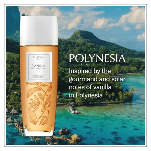 Chanson Vanilla Hair & Body Mist for Women 2.5 fl oz (Pack of 1), Notes of Pear, Sugar, and Vanilla, Women's Fragrance, Long Lasting, Everyday Fragrance, Travel Size