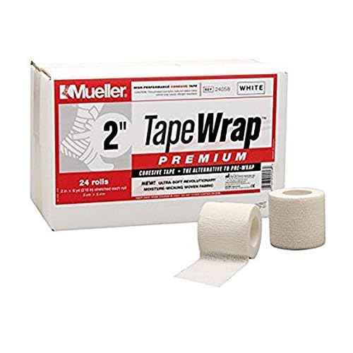 Mueller Tape Wrap Premium, Black 2" x 6 yds. (24 Rolls), Pre-Wrap, Cohesive Wrap, and Fixation Bandage All In One Wrap