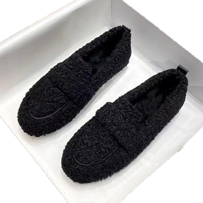 TRBPQAS Women's Moccasin Slippers Warm Faux Fur Cozy Indoor Outdoor Moccasins Slip On Loafers Shoes for Women Fuzzy Loafer...