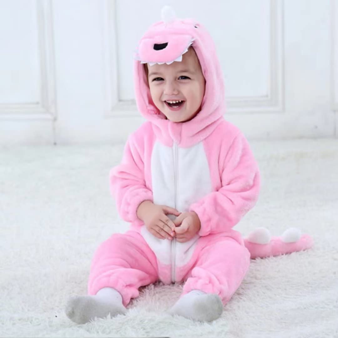 QIAONIUNIU Halloween Baby Pink Dinosaur Costumes Toddler Outfit Infants Cosplay Romper 6-12 Months