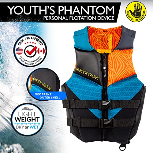 Body Glove Phantom Youth USCGA PFD Life Vest-ORG/BLU-Youth