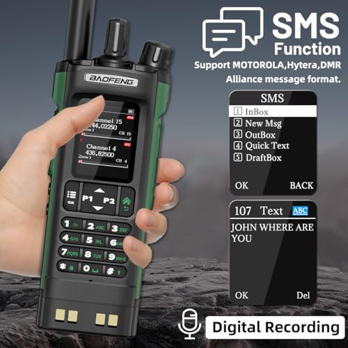 BAOFENG DM32 DMR Radio Ham Radio Handheld Long Range Walkie Talkies Rechargeable 2500/3800mAh Battery GPS DM-32UV Digital ...
