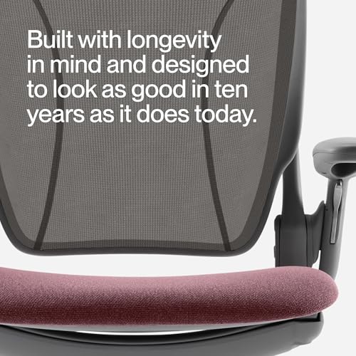 Humanscale World LM Black Catena Mesh Ergonomic Office Chair for Desk with Slate Gray Autumn Seat, Adjustable Simple Desk ...