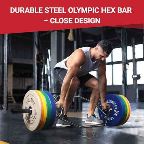 Fitvids Olympic 2-Inch Hex Weight Lifting Trap Bar with Long and Rotating Sleeves, 500-Pound Capacity, Open ?or Close Design, Alloy Steel, ?B?lack