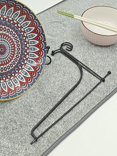 10 Inch Iron Display Stand, Black Iron Easel Plate Display Photo Holder Stand 1 Pack