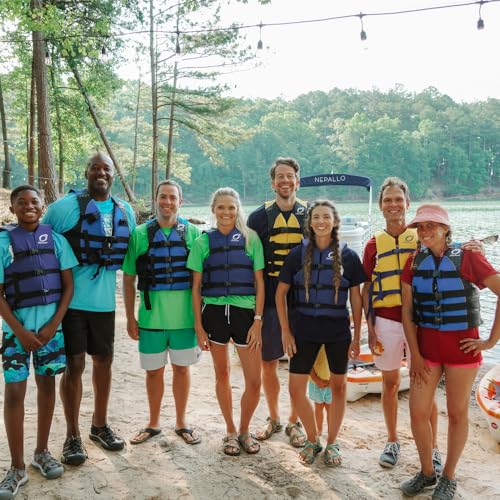Overton's Universal Adult Life Jacket - Pack of 4, Nylon Shell with Closed-Cell Foam, Open Sides and Sturdy Belts, USCG Ap...