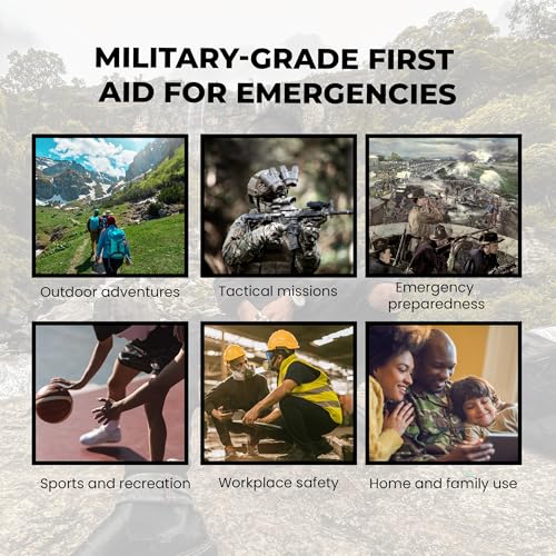 IFAK (Individual First Aid Kit) Trauma Kit with CAT Tourniquet — Medical Pouch for Tactical, Outdoor, Hiking, Military — B...