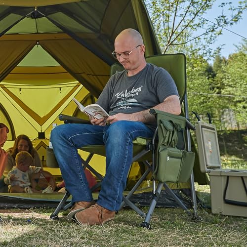 TIMBER RIDGE 47" L Collapsible Wagon with Tailgate&TIMBER RIDGE Oversized Folding Camping Chair
