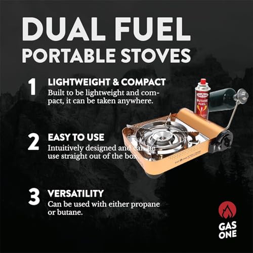 Gas ONE GS-4000P - Camp Stove - Premium Propane or Butane Stove with Convenient Carrying Case - Patented - Great for Camp ...