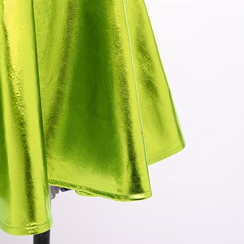 IMEKIS Women Girls Anime Halloween Costume Rave Outfit Metallic Mini Skater Dress Cosplay 80s Birthday Outfit