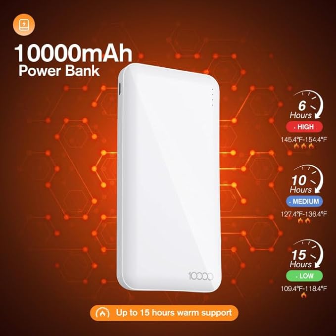 Heated Hand Warmer Pouch Hand Muff with 10000mAh Rechargeable Power Bank Portable USB Hand Warmer Muff