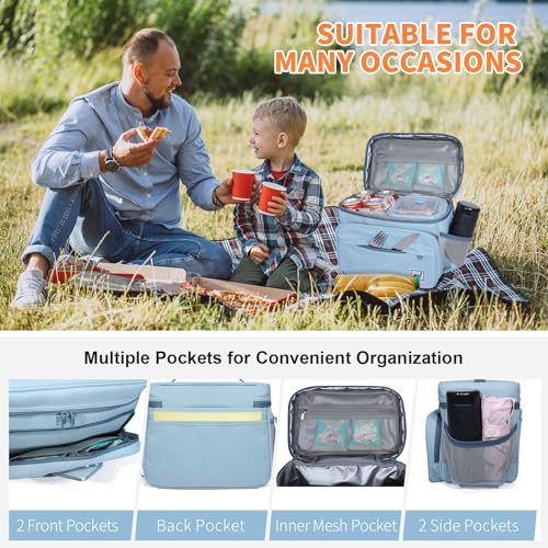NOL Natural Organic Lifestyle Fully-Insulated Lunch Bags for Women & Men, Lightweight Nylon Cooler Bag for Adult Meal with...