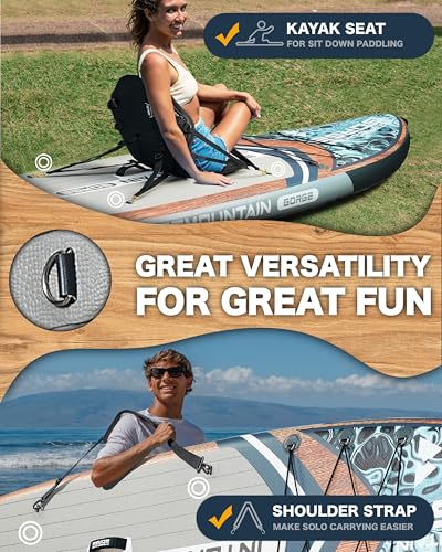 11'x34 Ultra Wide Paddleboard, Inflatable SUP&430lb Capacity for All Skill, Stand-up Paddle Board for Yoga/Family, EVA Dec...