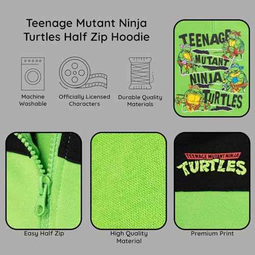 Teenage Mutant Ninja Turtles Leonardo Michelangelo Raphael Half Zip Hoodie Toddler to Big Kid