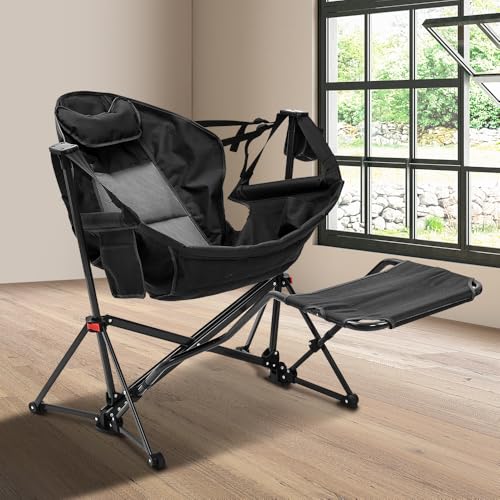 outdoor basic Adjustable Camping Folding Chair with Footrest - Portable Zero Gravity Lounge Chair for Beach, Lawn, Picnic,...