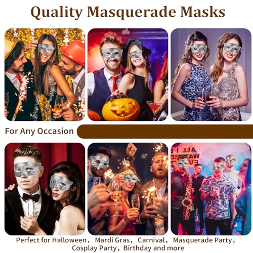 Gjinxi Masquerade Mask for Men Venetian Vintage Retro Carnival Cosplay Character Half Masks Party Halloween Mardi Gras