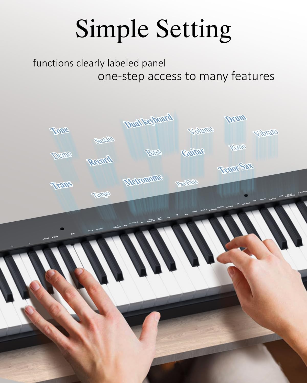 Longeye Piano Keyboard 88 Keys Compact Digital Piano for Beginners with Full Size Semi Weighted Keys, Sustain Pedal, Headphones, Carrying Case (88 Key With Stand, Black)