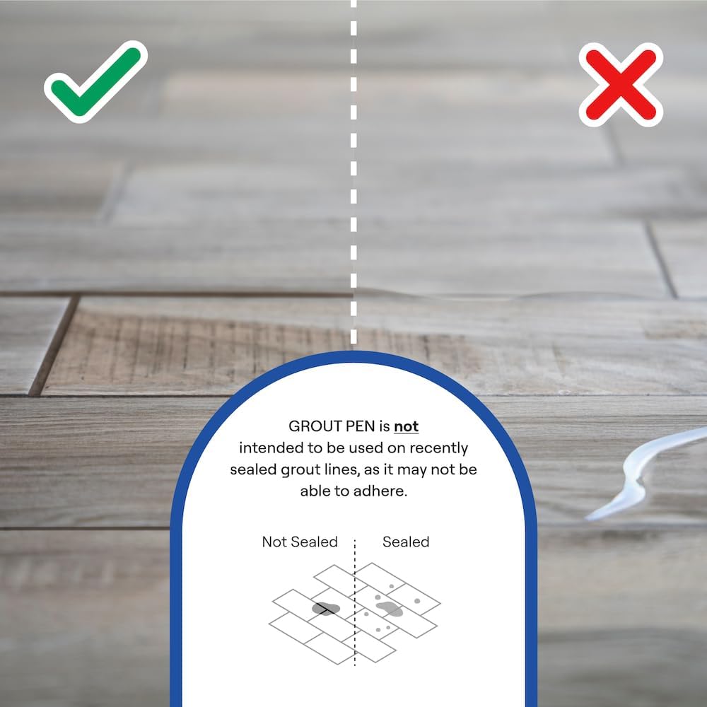 Grout Pen Grout Paint: Waterproof Tile Paint Grout Refresh Restorer for Floor, Kitchen & Bathroom Shower Tiles - Can Size for Larger Projects - Dark Grey - 125ml (4.2oz)