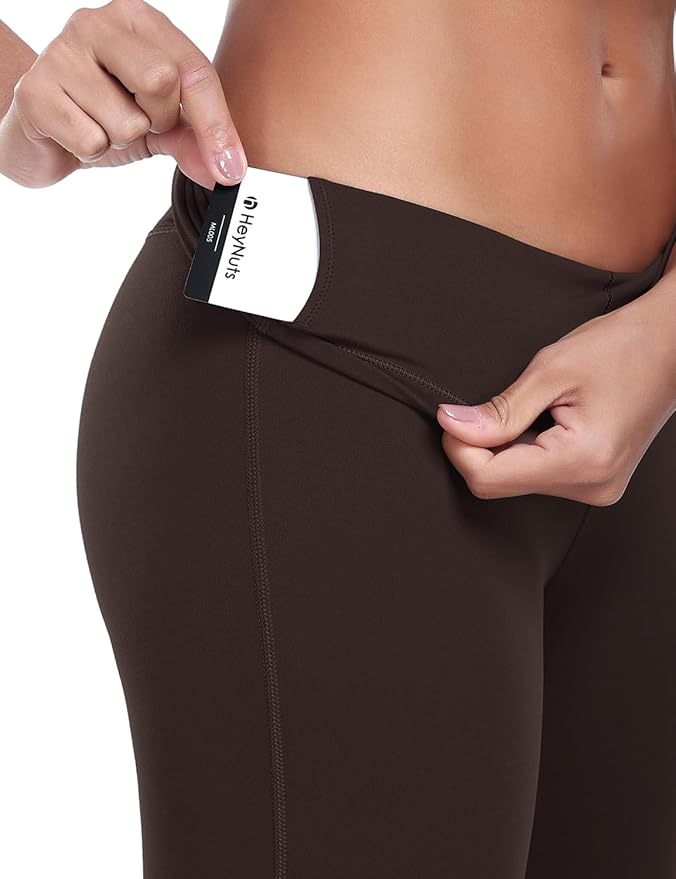 HeyNuts Harmony Flare Leggings 29"/30.5"/32.5"/34.5", High Waisted Tummy Control Wide Leg Bootcut Yoga Pants Lounge Soft