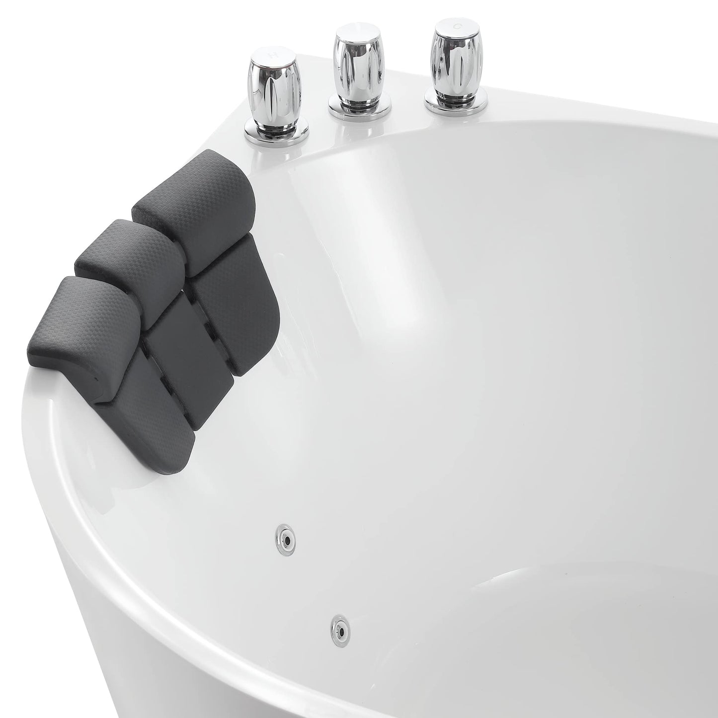 Empava Freestanding Whirlpool Bathtub,Acrylic 8 Hydromassage Jets Tub 59 inch