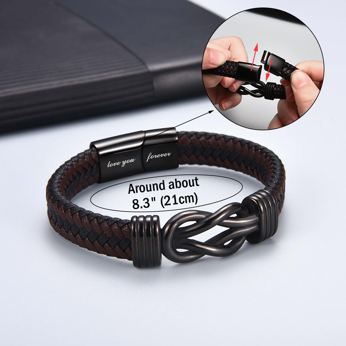 Leyung Christmas Birthday Gifts for Brother in Law, Leather Knot to My Brother-in-Law Bracelet, Best Cool Jewelery Gifts for Men Teenage Boys