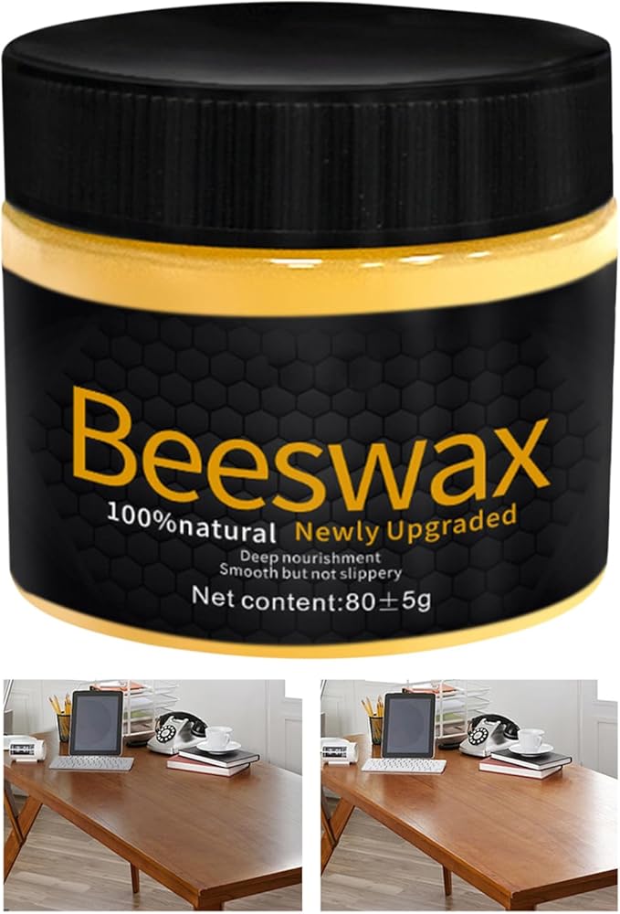 Beeswax Polish – Natural Wood Furniture Restorer, Deep Nourishing Repair Wax, Protective Shine Coating, Wood Maintenance Solution for Cabinets, Tables, Hardwood Floors
