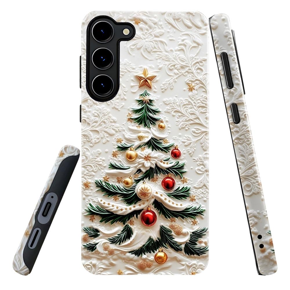 DAIZAG Case for Samsung Galaxy S23 Plus,Military-Grade Protection Cover,Christmas Tree Snowflake Pattern(Glossy)