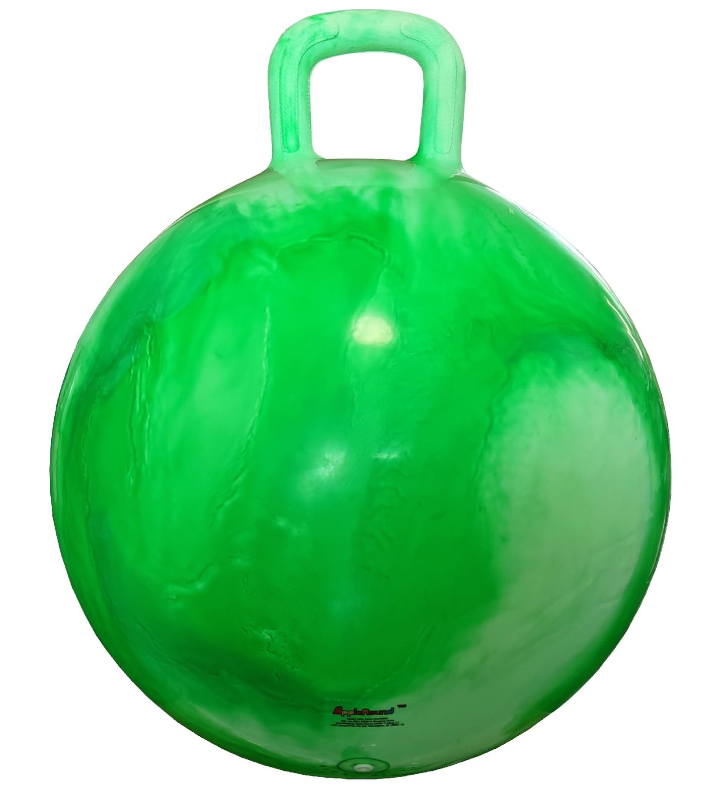 AppleRound Hippity Hoppity Hopball with Pump – Sit-On Bouncy Exercise Ball with Handle, 18 inch / 45 cm for Kids Ages 3-7, Cloud Colors (Green)