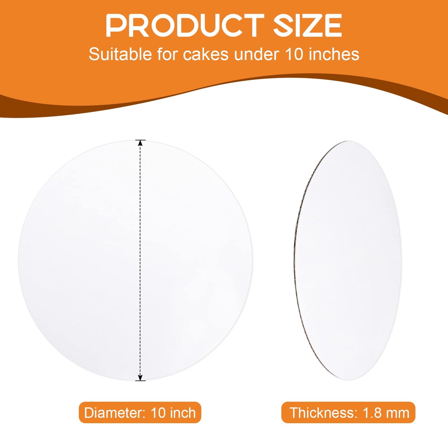 40-Packs Cake Boards 10 inch Round, Cake Boards White Cake Board Rounds, White Cake Circles Rounds Base Food-Grade Cardboard Cake Plate for displaying Cakes, Bread, Desserts(Thin and Sturdy)