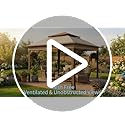 COOS BAY 11x11 Pop-Up Instant Gazebo Tent with Mosquito Netting Outdoor Canopy Shelter with 121 Square Feet of Shade (Pink)