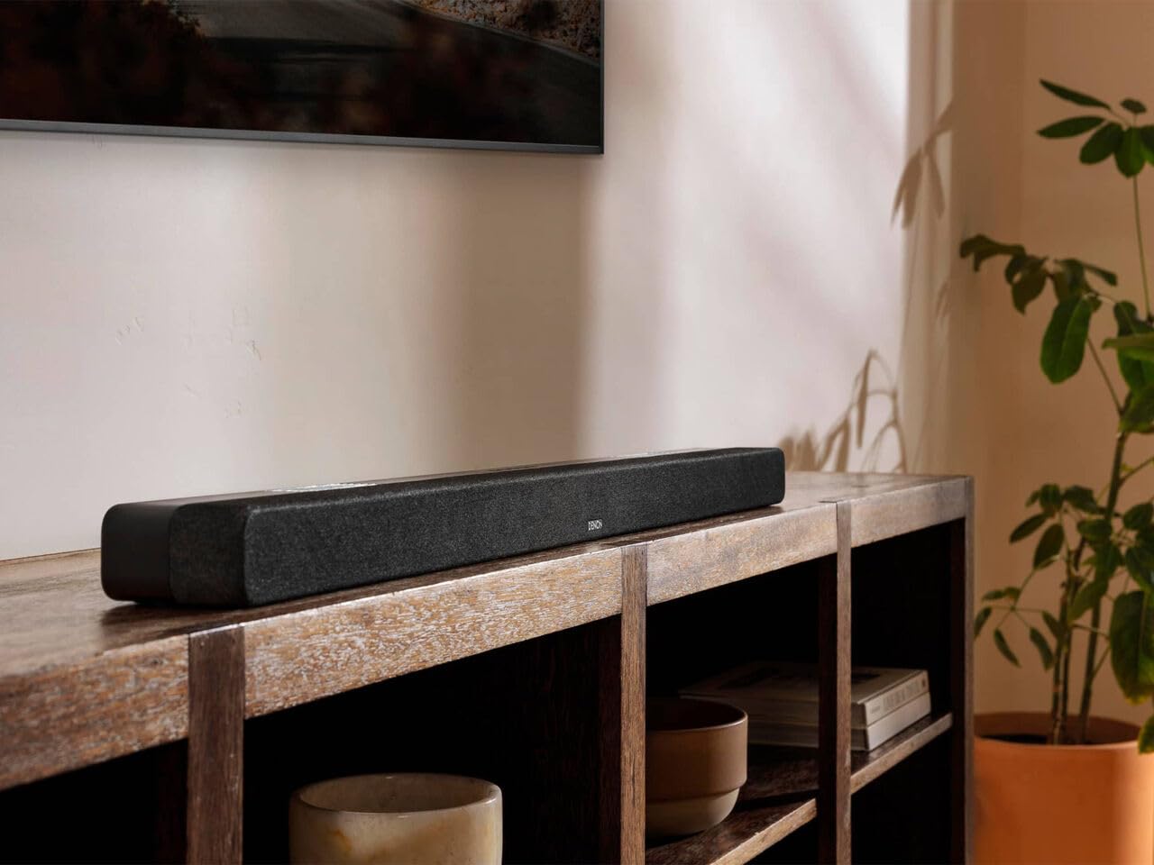 Denon DHT-S517 TV Sound Bar with Subwoofer, 3D Surround Sound, Dolby Atmos, Wireless Subwoofer, HDMI eARC, Wireless Music Streaming via Bluetooth, Quick Setup, Wall-Mountable