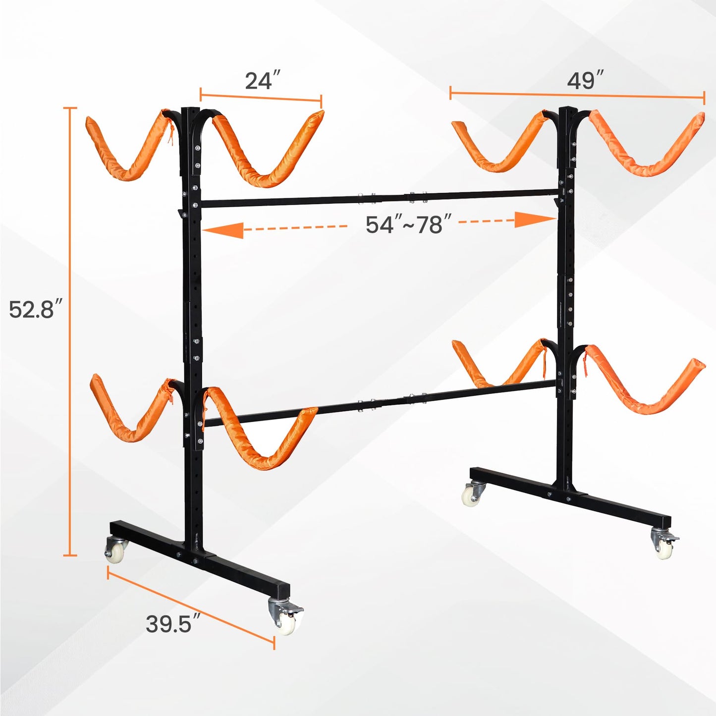 Neorexon Freestanding Kayak Storage Rack, Kayak Racks for Outdoor Storage 4 Kayak, Kayak Stand Heavy Duty Storage for Kayaks, Canoes, SUP and Surfboards