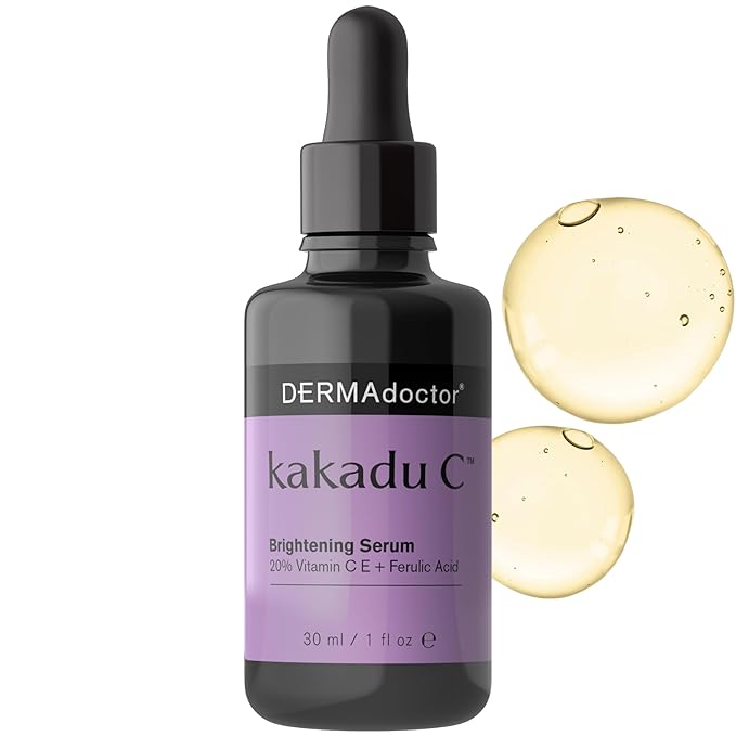 DERMAdoctor Vitamin C Serum For Face 20% Vitamin C, Vitamin-E, Ferulic Acid, Ascorbic Acid Concentrated Dermatologist-Formulated Anti Aging Face Serum, Hydrating & Discoloration - 1.0 fl oz