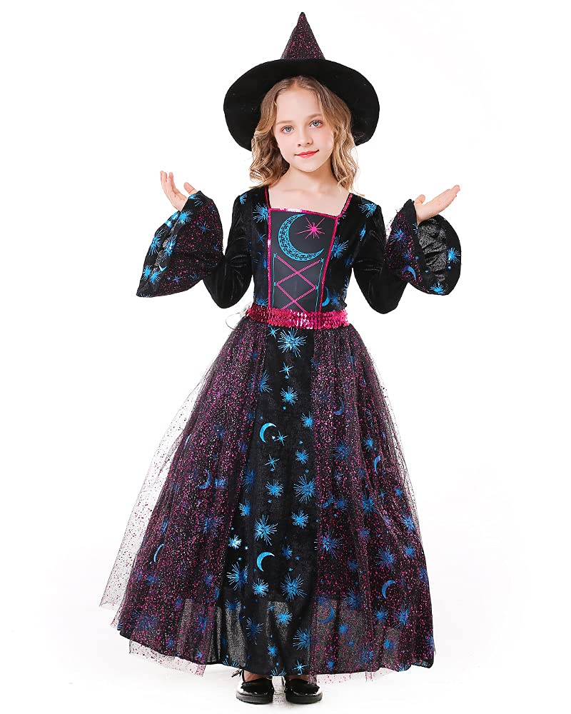 Seasons Girls Light Up Deluxe Moonlight Witch Costume (S(4-6))