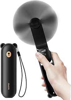 JISULIFE Handheld Fan with 4500 mAh Powerbank Max 37 Hours Runtime, Pocket Portable Battery Operated or USB Powered Foldin...