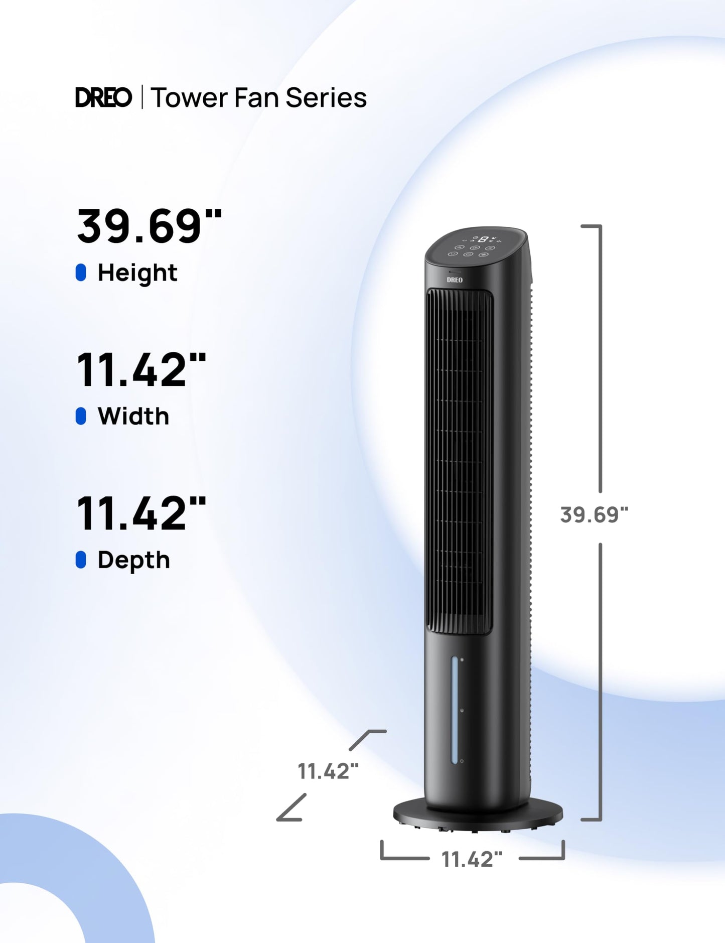 DREO Portable Air Conditioners Fan, 40” Standing Fans that Blow Cold Air, Portable AC,80° Oscillating Evaporative Air Cooler,Removable Water Tank, Ice Packs, Remote Control, 4 Speeds, 7H Timer, Black