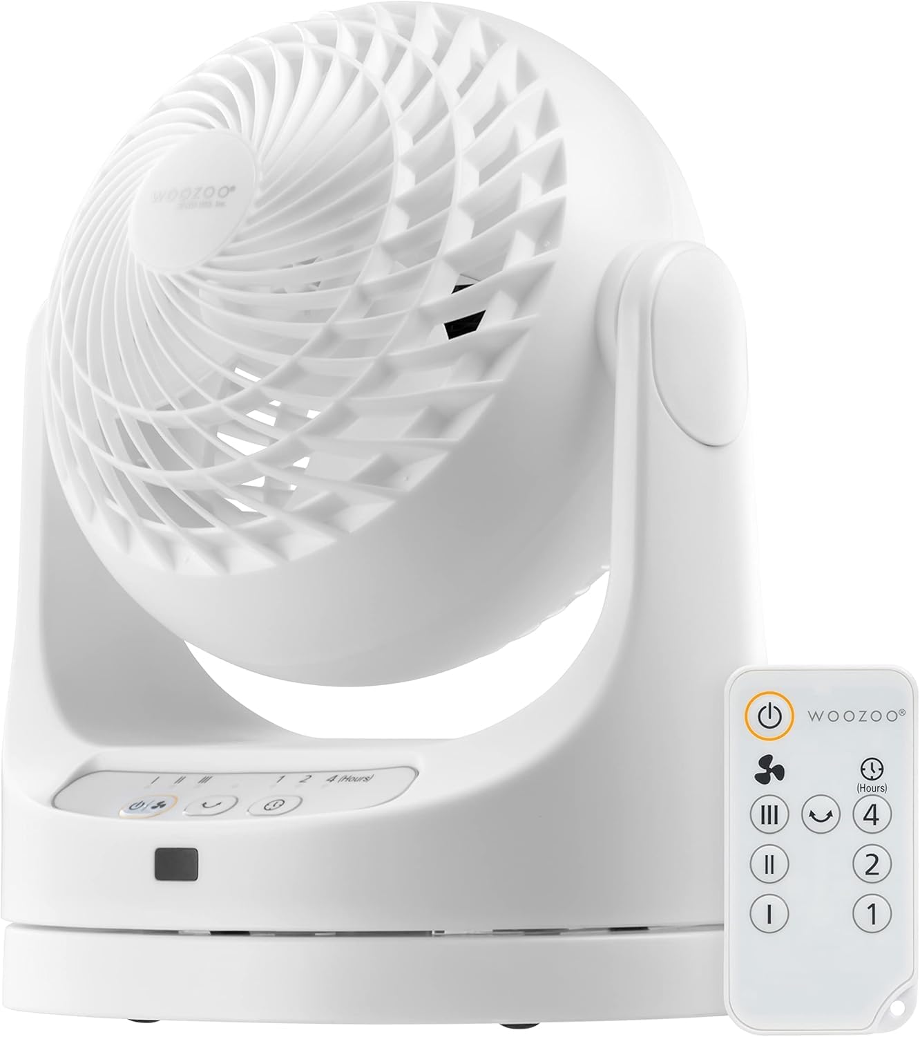IRIS USA WOOZOO Desk Fan with Remote, Oscillating Table Air Circulator, 3 Speeds, 46ft Max Air Distance, Adjustable Tilt, Low No