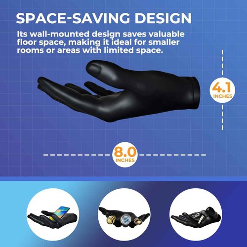 Wall-Mounted Left & Right Hand Sculptured Ball Holders – Basketball, Volleyball, Soccer & Football Display – Sports Room Decor, Basketball Wall Mount for Man Caves & Memorabilia Showcase - Black