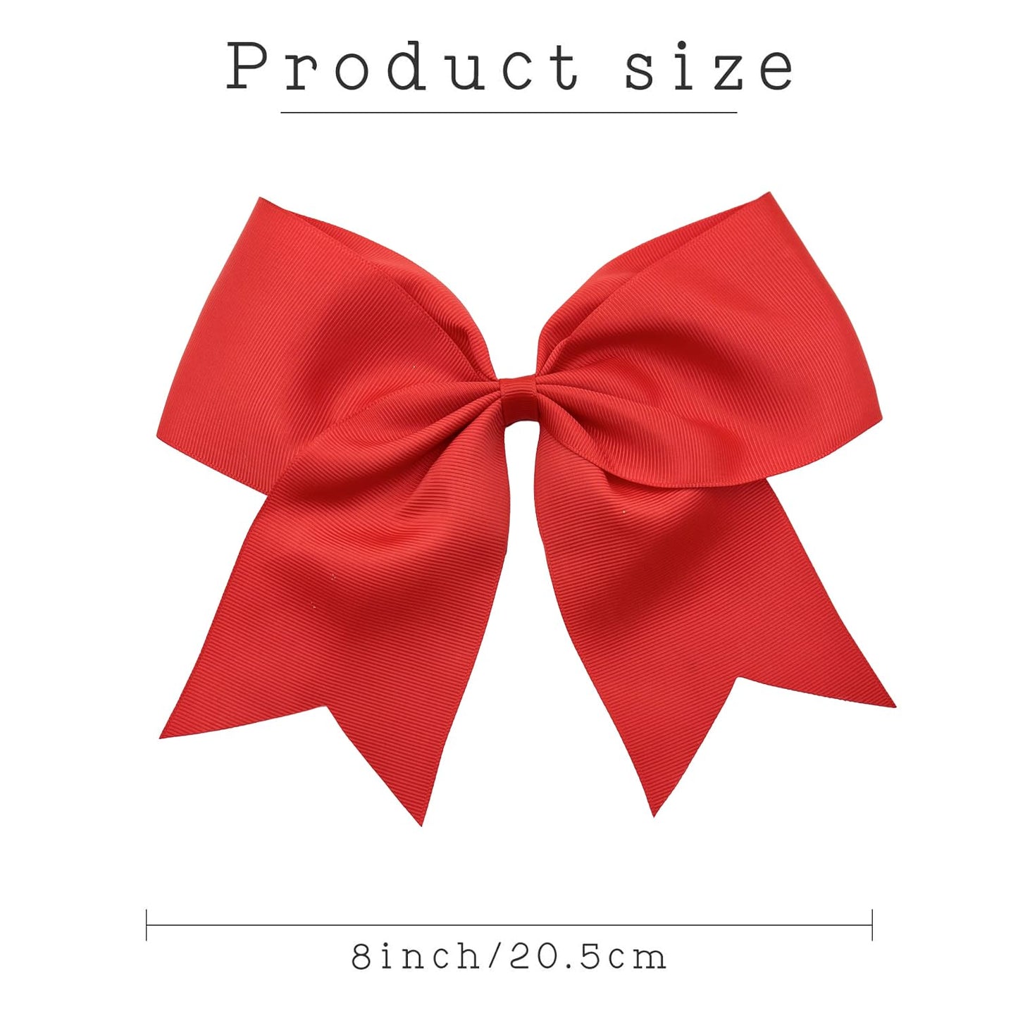30PCS 8 Large Red Cheer Bows Hair Bows Ponytail Holder Handmade for Girls Teens Softball Cheerleader Sports (Red)
