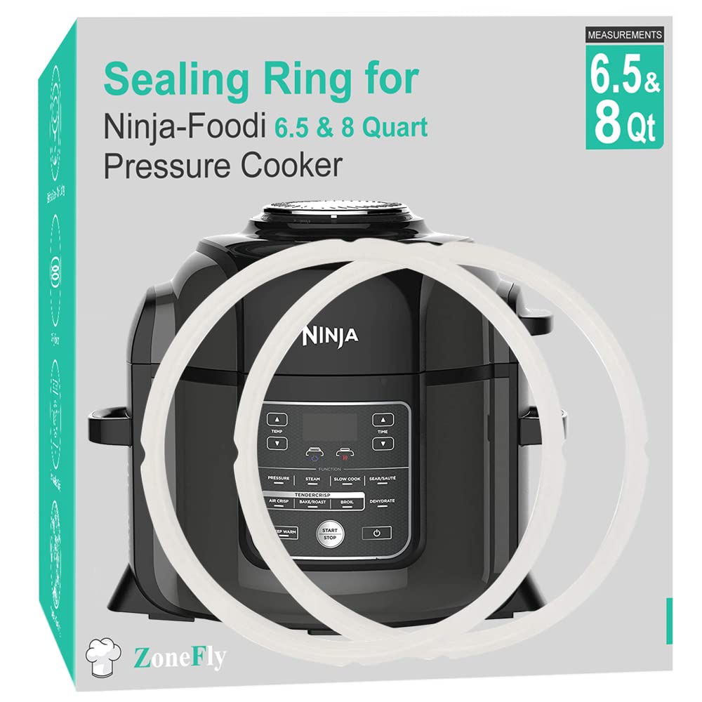 Original Ninja Foodi Sealing Ring Silicone Gasket for Ninja Foodi FD401/FD302/OS401/OS301/OP401/OP302 Pressure Cooker 6.5 Qt and 8 Quart Replacement Gasket Air Fryer Parts - 2 Pack-New