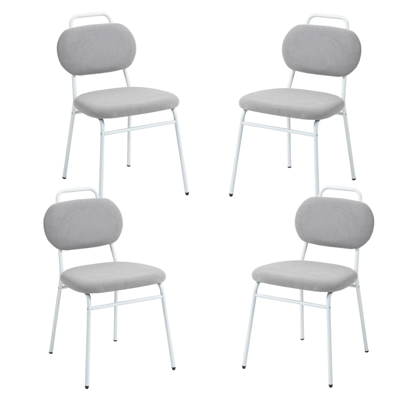 Sidanli Guest Chairs Set of 4, Waiting Room Chairs with Fabric Padded Seat and Metal Legs for Conference Lobby Home Office, Grey
