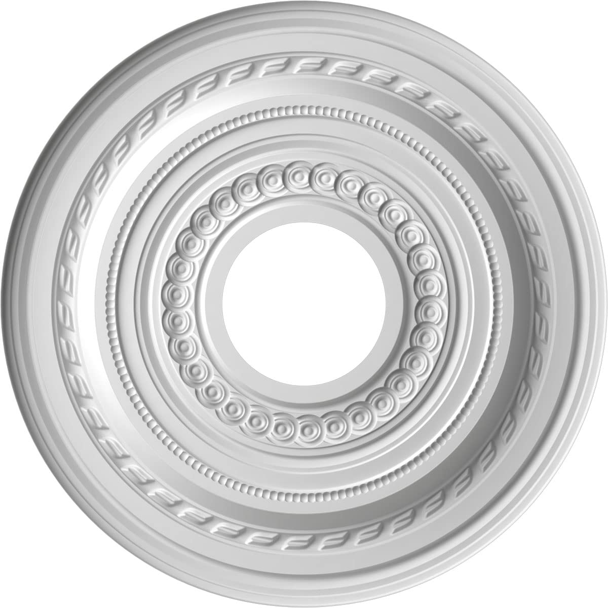 Ekena Millwork 13Od X 3 1/2Id X 3/4P Cole Thermoformed Pvc Ceiling Medallion (Fits Canopies Up To 4 1/4), Ultracover Satin Hunt